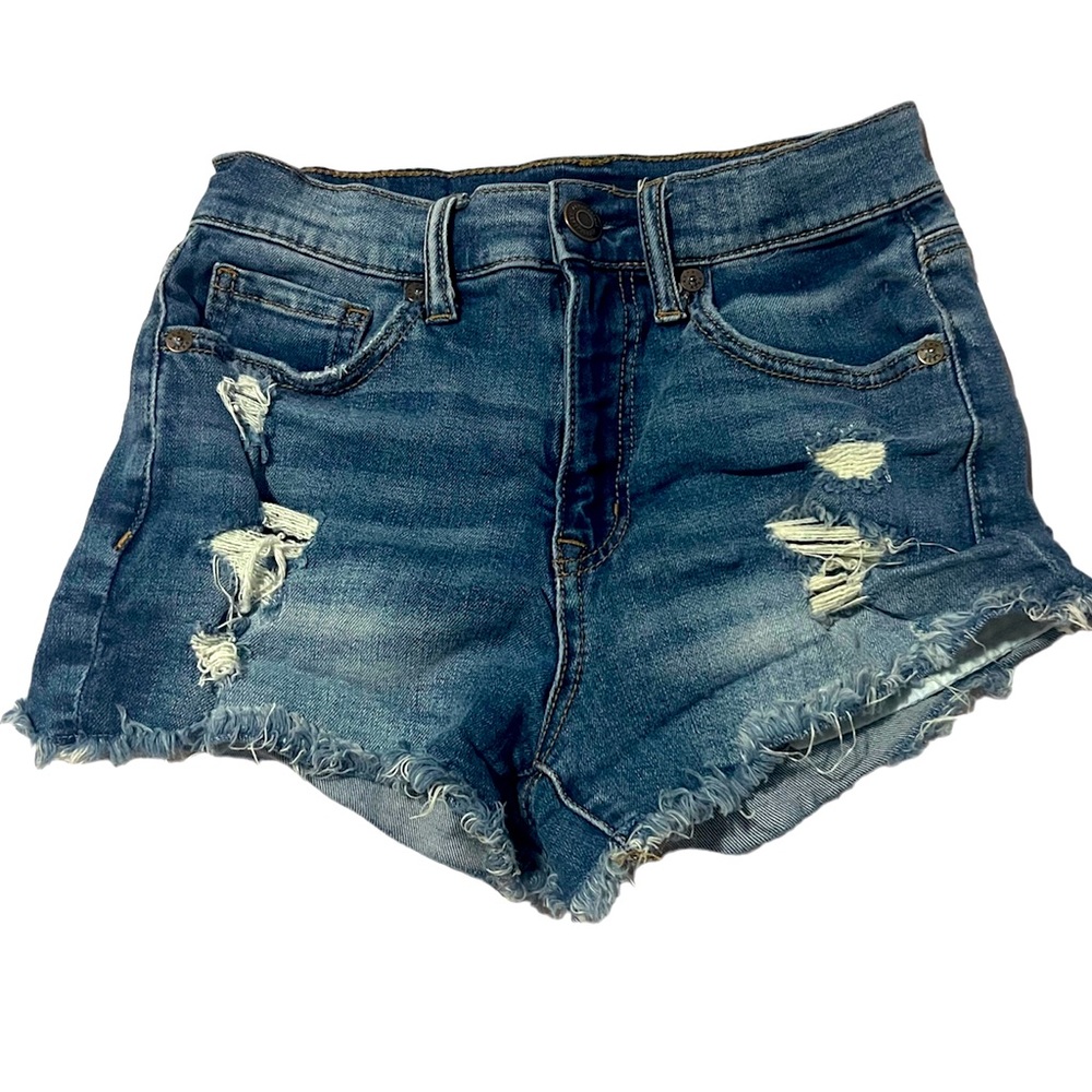 ⚡️Aeropostale EUC Aero Cheeky Shorts Distressed Denim
